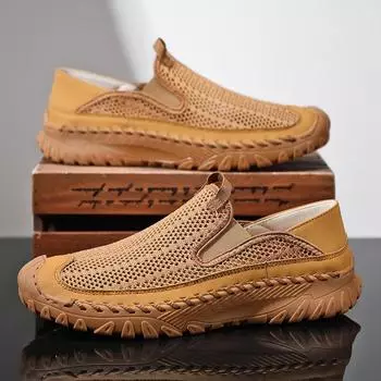 2025 mesh summer sandals casual fly-woven platform outdoor single shoes men s breathable foot cover lazy shoes large size 38