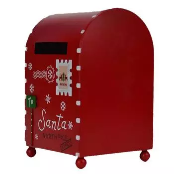 2025 Милый дизайн почтового ящика Рождественская банка для конфет Рождественская железная коробка Ящики для хранения печенья Детский подарок Banqu 13.5X13.5X20CM