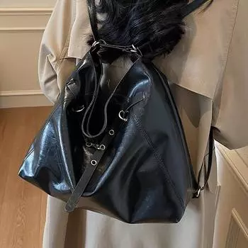 2025 Многофункциональная текстурированная сумка-тоут для поездок на работу, большая вместимость, ретро-мода, однотонная, через плечо, женская коричневый