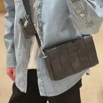 2025 Модная маленькая сумка через плечо из телячьей кожи - повседневная, универсальная, мягкая кожаная сумка-мессенджер для поездок на работу 23cm14cm5cm