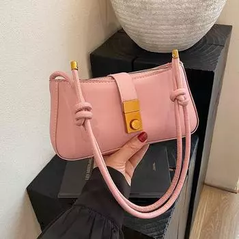 2025 модная сумка для переноски весенняя маленькая квадратная сумка ощущение подмышкой косая женская сумка универсальная простая новая высокая смысл чёрный