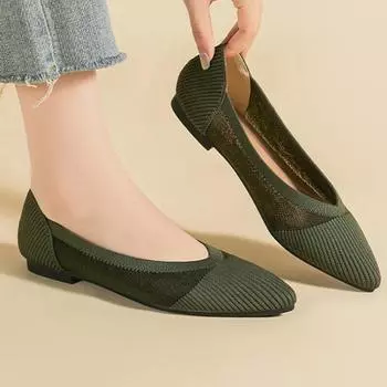 2025 Модные балетки на плоской подошве для женщин, летние сетчатые дышащие нескользящие резиновые туфли с острым носком, Sapatos De Mujer 43 34 абрикосовый света