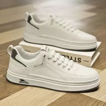 2025 Модные мужские мягкие кожаные кроссовки без застежек с мягкой подошвой 43