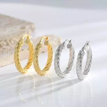 2025 Модные простые серьги из титановой стали с кольцом, женские невыцветающие серьги, простые серьги с пряжками для ушей