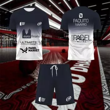 2025 Модный детский комплект футболка для паделя с напечатанным узором Ультратонкий короткий рукав Теннисная мода Дышащий Бутик Spo S