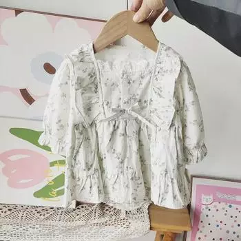 2025 Модный комбинезон с длинными рукавами для девочек: Футболка для скалолазания «Треугольник» весна-осень 90cm (for 90cm baby) светло-зеленый