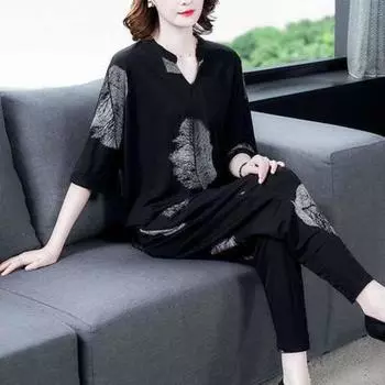 2025 Модный женский летний комплект из двух предметов в корейском стиле больших размеров, спортивный, бросающий вызов возрасту XXL