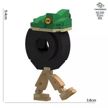 2025 Мультяшные итальянские животные с мозговой гнилью Тунг Тунг Тунг Сахур Модель из строительных блоков Настольное украшение Тралалело Тралала Кирпичики Игрушка Подарок