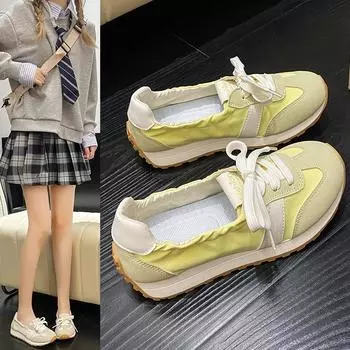 2025 multi-color shoes women s summer new Korean version in trendy women s shoes casual sports trend versatile breathable shoes 35 серый