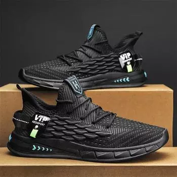 2025 мужская обувь осень дышащая тонкая дезодорирующая сетчатая обувь с мушками сетчатая обувь мужская повседневная спортивная беговая модная обувь 39 серый