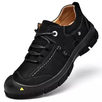 2025 мужская обувь весна и осень новая кожаная мужская повседневная кожаная обувь на мягкой подошве спортивная обувь для улицы альпинистская обувь для пеших прогулок мужская 38