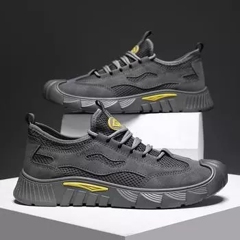 2025 мужская обувь весна новая сетчатая дышащая повседневная рабочая обувь модная универсальная обувь для строительства грязеотталкивающая сетчатая обувь 39