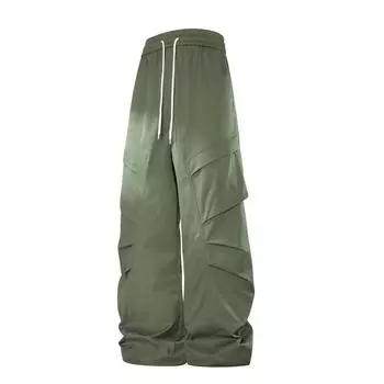 2025 Мужская уличная одежда в стиле хип-хоп, джоггеры, брюки-карго, мужские многокарманные брюки-шаровары с эластичной талией, мужские повседневные спортивные штаны в стиле Харадзюку 2XL армия зеленый