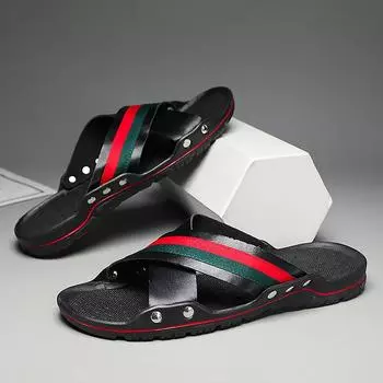 2025 мужские тапочки дышащие тапочки пляжная обувь сандалии домашняя одежда классные тапочки мужские 39 белый