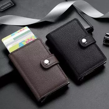 2025 мужской кожаный тонкий зажим для денег с передним карманом, тонкий новый держатель для кредитных карт, визитницы, Cardpackage