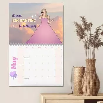 2025 Нарисованный от руки календарь с текстами песен и музыкой, настенный календарь на январь. по 12 декабря Ежемесячный планировщик с расписаниями и праздниками