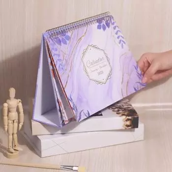 2025 Настольный календарь 12 месяцев Настольный перекидной календарь Настольный календарь золотистый