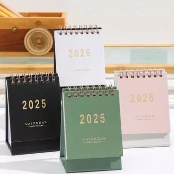 2025 Настольный календарь Ежегодный планировщик Напольный перекидной календарь со списком дел на катушке Планировщик расписания Главная чёрный