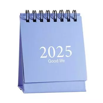 2025 Настольный календарь Ежегодный планировщик Спиральный календарь Книга Ежегодное расписание Органайзер Домашний офис небесно-голубой