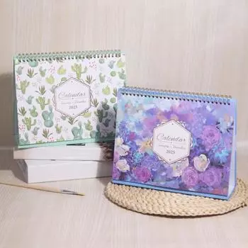 2025 Настольный календарь на 12 месяцев, перекидной календарь, настольный календарь, ежедневник, органайзер для офиса, кухни, класса оранжевый