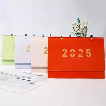 2025 Настольный календарь на 12 месяцев, перекидной настольный календарь, ежемесячное ежедневное планирование, менеджер времени для домашнего офиса, декор стола S красный