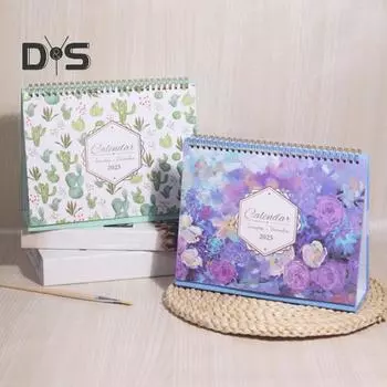 2025 Настольный календарь на 12 месяцев, перекидной календарь, настольный календарь, ежедневник, органайзер для офиса, кухни, класса синий