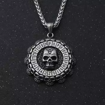 2025 Нержавеющая сталь Викинг Гадание Алфавит Шарм Ожерелья Серебряный Цвет Волчья Лапа Длинные Ожерелья Ювелирные Изделия Колье Модные Аксессуары Креативный Подарок