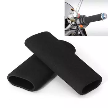 2025 New 1pcs 22mm sponge handle cover motorcycle handle cover non-slip sweat-absorbing waterproof throttle turn handle cover чёрный
