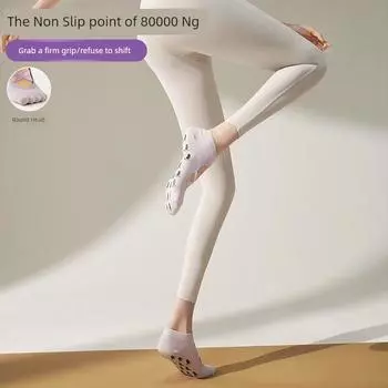 2025 New and Thin Summer Yoga Socks Five-Finger Pilates Socks Non Slip Professional Women s Special Indoor Sports Fitness [Non Slip a pair] Cross round head_light purple