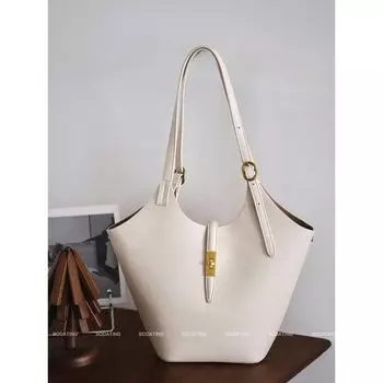 2025 New Arrival Barne Style Retro Tote Leather Women s Bag Mummy Bag Commuter Bag Mother and Child Bag Shoulder Messenger Bag Litchi Coconut Milk White