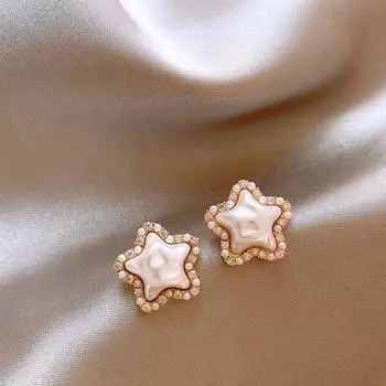 2025 New Arrival Best Selling Micro Inlaid Zircon XINGX Pearl Earrings for Women Accessible Luxury Fancy Elegant Elegant Stud Earring Earrings Zircon Pearl ~ Stars
