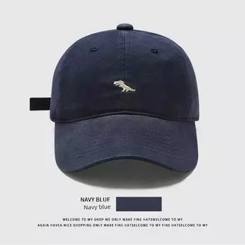 2025 New Arrival Embroider Baseball Cap Deepening Wide Brim Makes Face Look Small Men and Women K-style All-Matching Peaked Cap Big Head Circumference Tibetan Blue One size