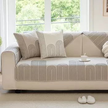 2025 New Arrival Embroider Washed Cotton Sofa Cushion All Year Round Neutral Non-Slip Pure Cotton Cushion Cotton Fabric Craft Slipcover Cover Seinachakchi 70 * 70cm