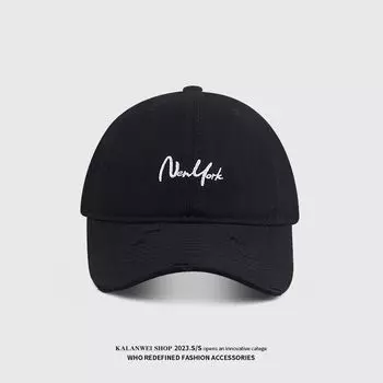 2025 New Arrival Fashion Baseball Cap Wide Brim Big Face Show Face Little Korean Style All-Match Men s and Women s Big Head Circumference Peaked Cap Black Regular head circumference (54~62cm)