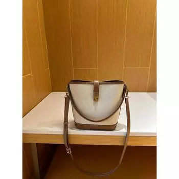 2025 New Arrival K-style Small Bucket Bag Canvas Color Matching Bag Middle Bag Niche Style Fancy Shoulder Messenger Bag Main color