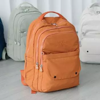 2025 New Arrival Large Capacity Backpack 16-Inch Multi-Layer Computer Backpack Fashion Commuter Pannier Bag Waterproof Cloth Bag Amber Orange