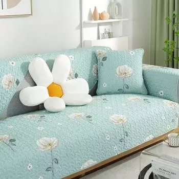 2025 New Arrival Sofa Cushion Pure Cotton All Year Round Neutral Non Slip Simple Cloth Modern Cotton Leather All Wrapped Cover Cover Green shade 70 * 70cm