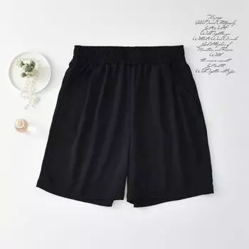 2025 New Arrival Versatile Shorts Women s Summer Thin High Waist Casual Pants Pure Color Plus Size Loose Plisse Tencel Loose Pants Black M (recommended 40.00 kg-55.00 kg