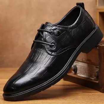 2025 new autumn and winter leather shoes men s formal wear first-layer cowhide men s shoes business Korean version casual British office shoes 38