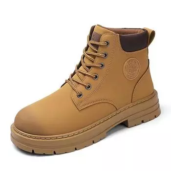 2025 new autumn and winter men s and women s Martin boots, couples high-top work shoes, fashionable retro fashionable platform wear-resistant shoes male 39