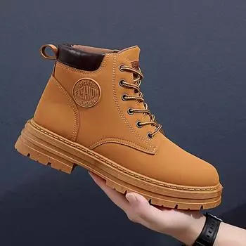 2025 new autumn men s boots classic fashion wear-resistant waterproof high-top Martin boots soft-soled tooling non-slip rhubarb boots 39