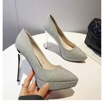 2025 new banquet dress 12CM waterproof table super high heel pointed wedding shoes single shoes women s high heels women s stiletto 34