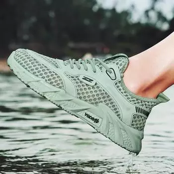 2025 new big net men s shoes summer quick-drying hollow shoes men s breathable mesh sports and leisure trendy shoes live broadcast 39 чёрный