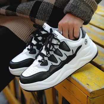 2025 new board shoes men s autumn breathable sports and leisure shoes youth platform trend versatile little white men s shoes trend 39