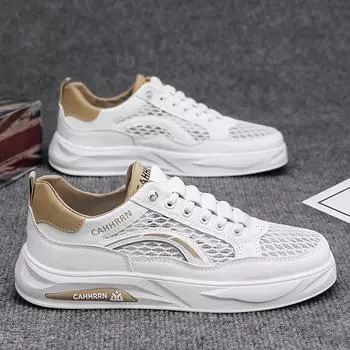2025 new breathable hollow board shoes men s big net white shoes summer men s shoes low-top casual trendy shoes men s live broadcast 39