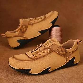 2025 new breathable leather shoes large size outdoor travel leisure sports Doudou shoes Shoes 38
