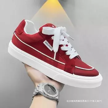 2025 new canvas board shoes trendy with Hong Kong style retro student sports Guochao youth men s shoes fashionable and casual large size 39 синий