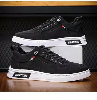 2025 new canvas breathable men s shoes umbrella cloth thin men s lazy one-pedal summer work soft-soled trendy shoes 39 чёрный