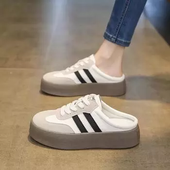 2025 new casual women s shoes flat sneakers breathable and versatile sneakers women platform shoes flats 40 серебряный