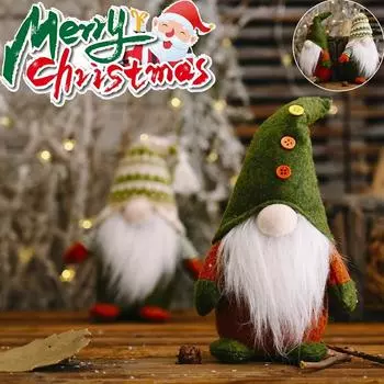 2025 new Christmas decorations knitted hat faceless doll Rudolph the Gnome doll home holiday decorations ornaments 1PCS